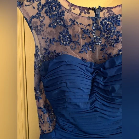 La Femme Short Cocktail Dress Royal Blue Size 2 - Picture 4 of 6